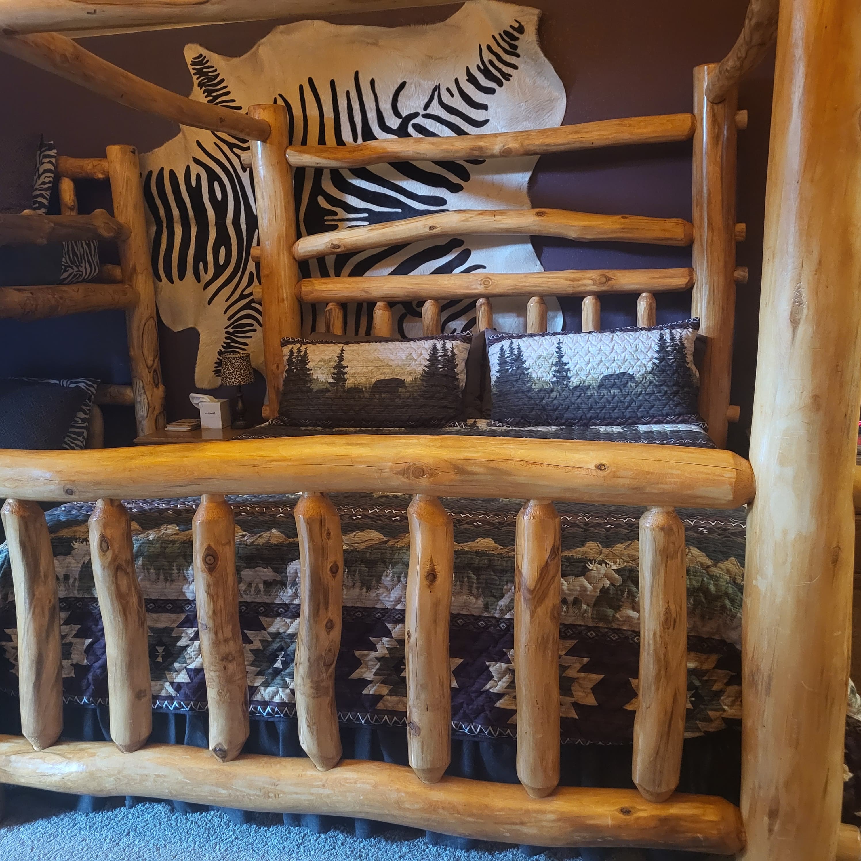 Mt. Princeton Room King Log Bed View