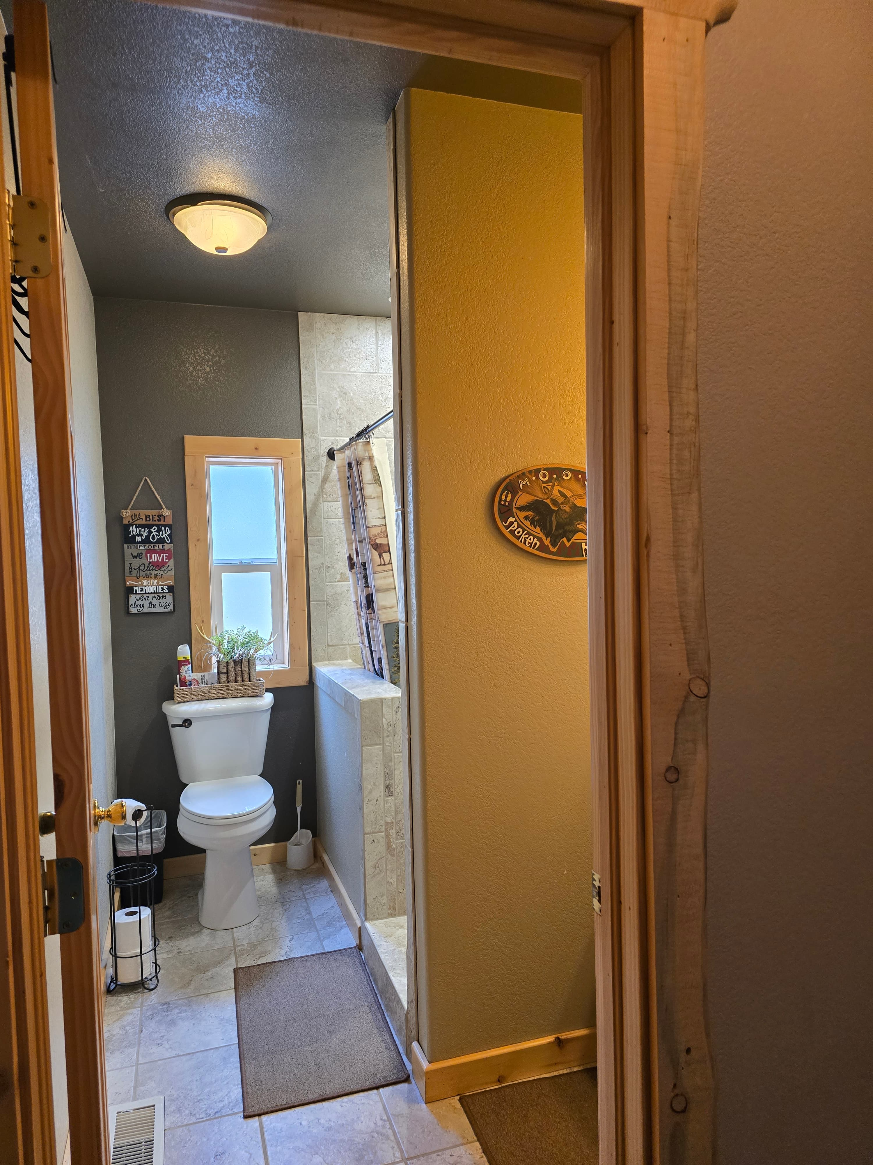 Log Cabin Hallway Bathroom